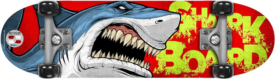 Skids Control Skateboard Shark 71 X 20 Hout/Pvc Rood/Blauw