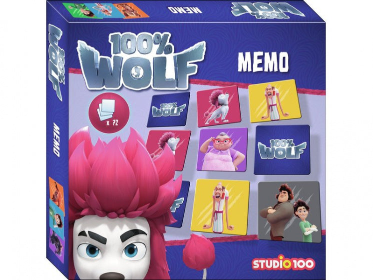 Studio 100 Memo Spel Memory 100% Wolf Junior Karton Paars