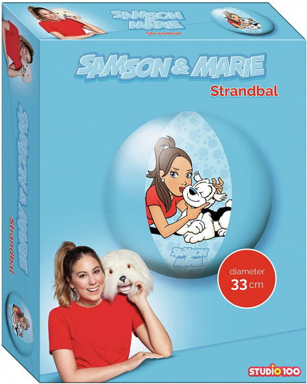 Studio 100 Strandbal Samson & Marie Junior 33 Cm Vinyl Blauw