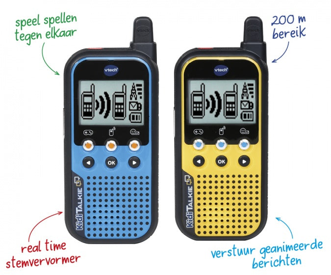 Vtech Walkie Talkie Kiditalkie 27,9 Cm Blauw/Geel 2 Stuks